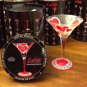 NIB Retired Lolita Martini Glass Homemade Valentine
